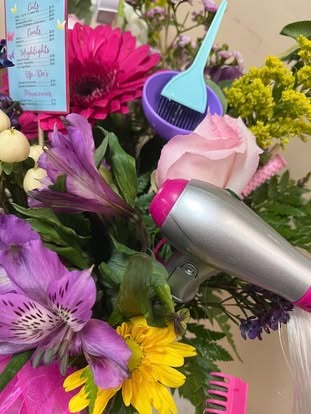 Graduation Cosmetology Tool Bouquet — Graduations floral arrangement by Long's Florist